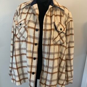 Vintage Plaid Shacket Wool Coat from Navy Supply